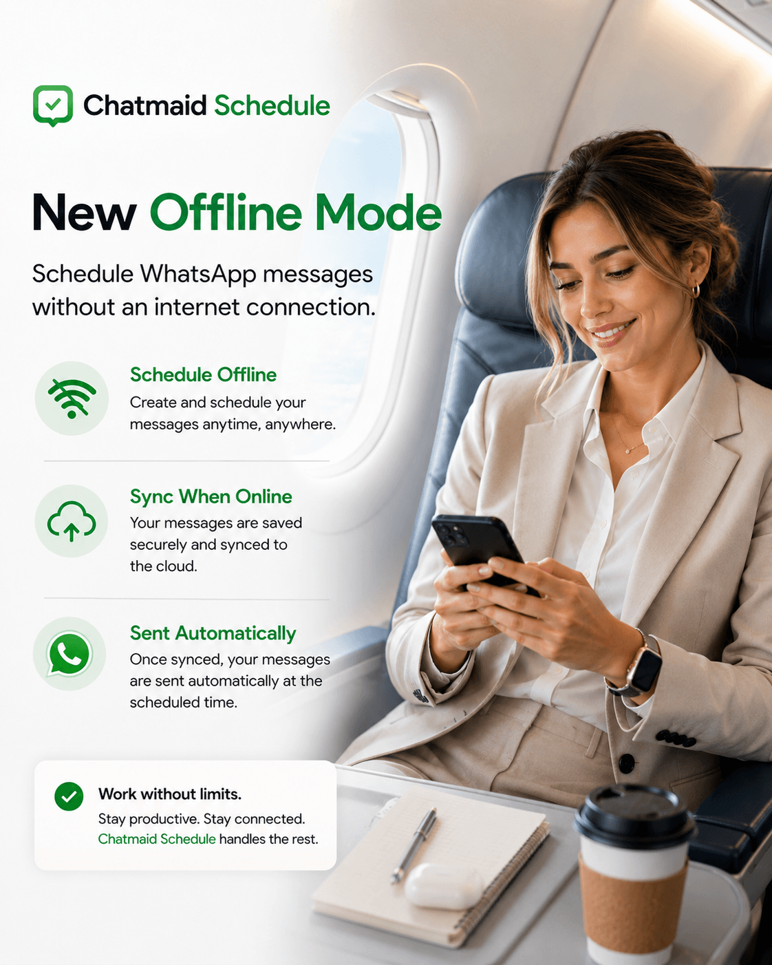 Schedule WhatsApp Messages Without Internet β Chatmaid Schedule Now Works Offline